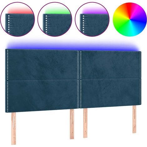 Maison Exclusive - Cabecero con luces LED terciopelo azul oscuro (1/5)