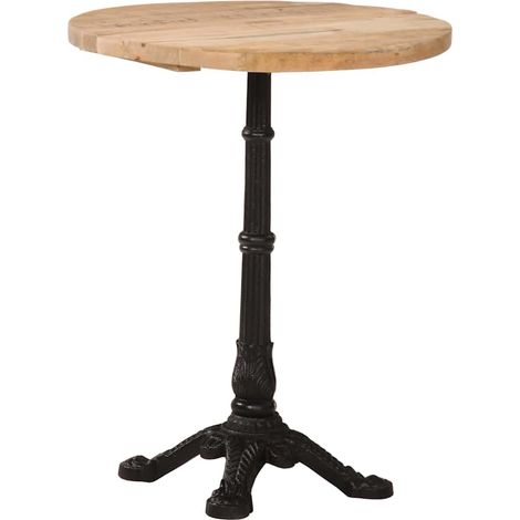 Maison Exclusive - Tavolino da Bistrot Ø60x76 cm in Legno di Mango Grezzo (1/5)