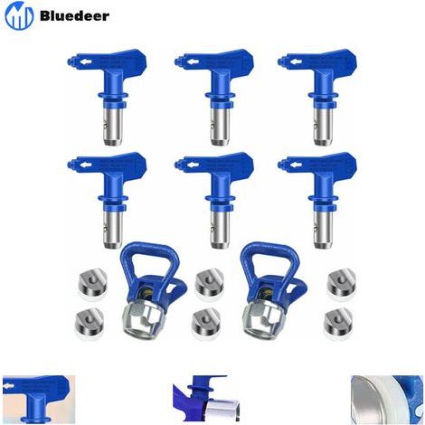 6 Pièces Buse de Pulvérisation Airless, Buses de Pulvérisation Réversibles Sans Air, Buse Airless pour Pistolet à Peinture Haute Pression (Tapez 211, 315, 417, 515, 517, 523) (1/5)