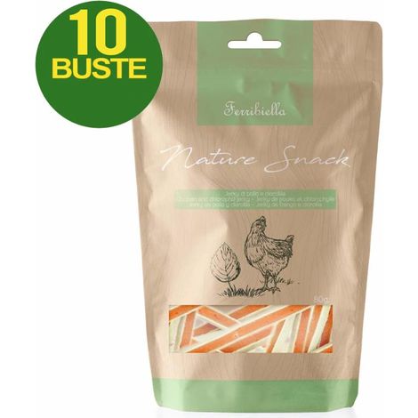 Nature Snack jerky di pollo per cani 10 buste da 80 g cad