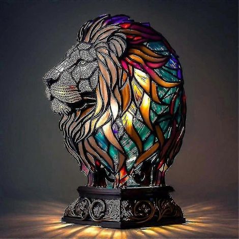 Lampe Animale en Résine Colorée pour Déco Maison, Luminaire de Table Éclairage Chaleureux (1/5)