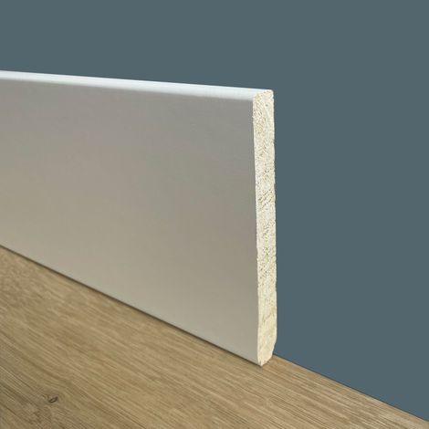 Battiscopa - zoccolini in Legno Massello alto squadrato - 120x13mm  Laccato Bianco (prezzo al metro)