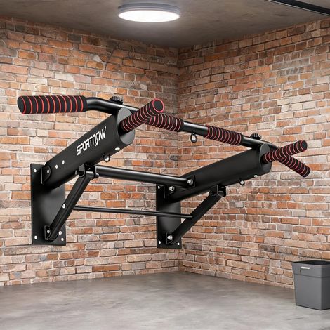 Barre de traction murale pliable 98 x 65 x 31 cm acier noir (1/5)