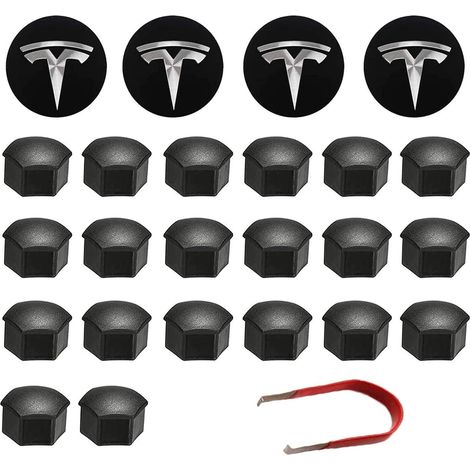 Kit De Couverture De Roue Capuchon de Moyeu Central Car Wheel Nut Cover avec Outil Demontage pour 3, S (1/5)