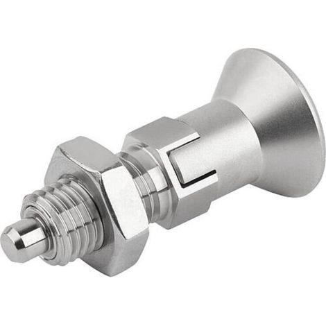 KIPP Arretierbolzen GR.4 M20 x 1,5 D12 Form D mit Rastnut Kontermutter Edels. (1/3)