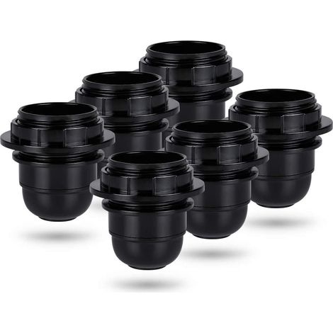 Beijiyi – Portalampada E27 nero – Confezione da 6 portalampade in plastica – 60 W – Filettatura M10x1 per vari apparecchi di illuminazione (1/4)