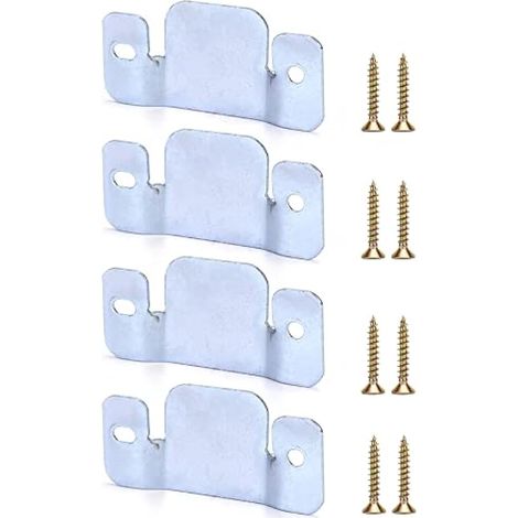 4 Pcs Supports de Fixation pour Canapé Sectionnel, Connecteur de Canapéà Emboîtement en Fer Galvanisé avec Vis (96 x 46 mm) (1/5)