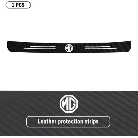 (1 pièce pour MG) Bande de protection de pare-chocs arrière pour MG ZS HS MG4 GT,autocollant de seuil en cuir et fibre de carbone,accessoires intérieurs automobiles (1/3)