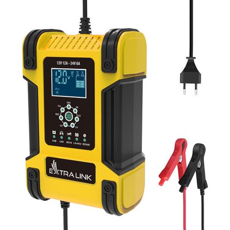 Cargador de Batería Inteligente Extralink Shango, 100 - 240vac, 12V 12a, 24V 6A (1/3)
