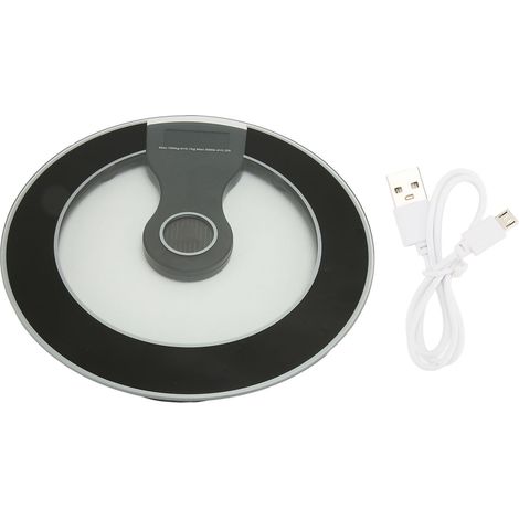 Balance Connectée Bluetooth avec Capteurs de Haute Précision, Écran LED et Recharge Solaire - Balance Personnelle Intelligente pour la Maison, 30 cm Noir (1/5)