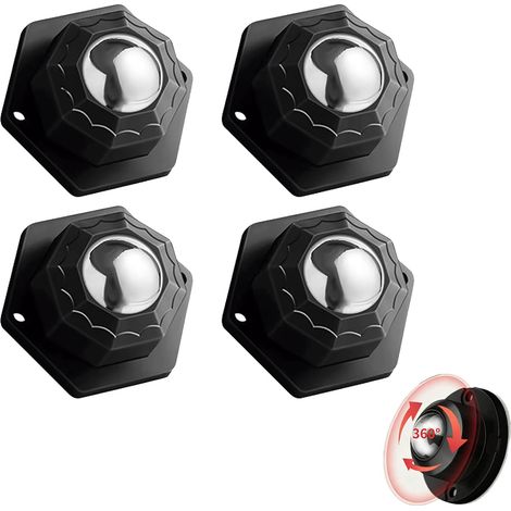 Lot de 4 Roulettes Adhésives 1 Pouce, Mini Roulettes Pivotantes à 360°, Petites Roulettes avec Pastilles Adhésives et Vis, Profil Bas pour Meubles, Boîtes de Rangement, Plantes, Purificateur d’Air (1/5)