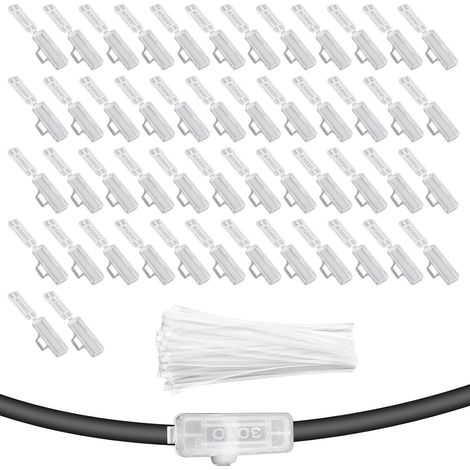 100 Pièces Etiquette Cable, 100 Attache Cable, Transparent Marquage Cable en Plastique, pour Le Marquage et La Classification de Divers Câbles (1/5)
