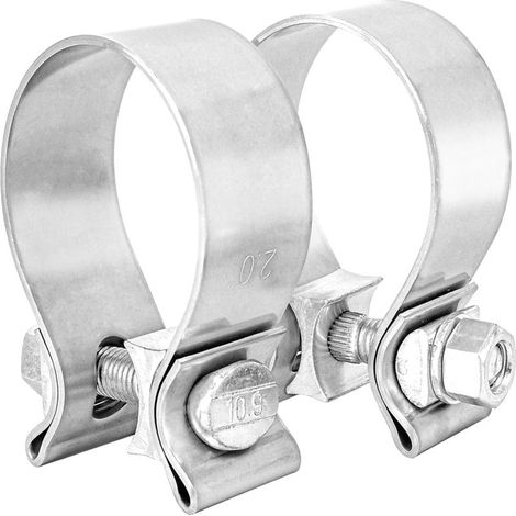 Abrazadera de escape, abrazadera de silenciador de acero inoxidable de banda estrecha, 2 piezas (2,0 pulgadas) (1/5)