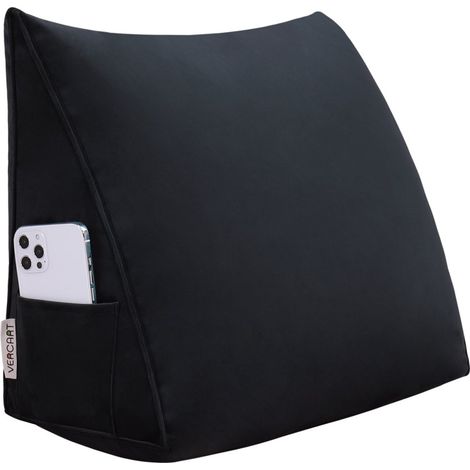 VERCART Grande cuscino per la lettura a cuneo, cuscino lungo per la schiena, cuscino decorativo per la testata del letto, cuscino triangolare per il posizionamento del corpo per il daybed o il divano  (1/5)