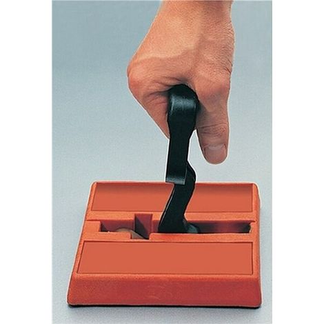 Plattenhandhebemagnet L160xB150xH25mm m.Exzenter am D-Griff 0,9 kN (1/2)