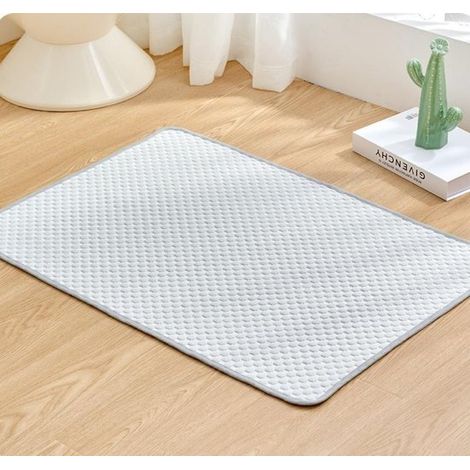 Alfombrilla de seda helada para mascotas，100x70cm，Alfombrilla refrescante para gatos de primavera y verano，Alfombrilla transpirable para dormir (1/5)