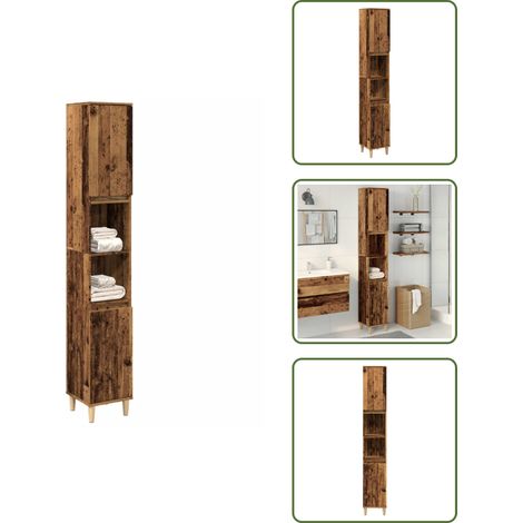 vidaXL Badschrank Altholz-Optik 30x30x190 cm Holzwerkstoff