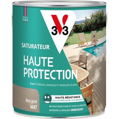 Saturateur Haute Protection Biosourcé V33 bois grisé Mat - 2,5L