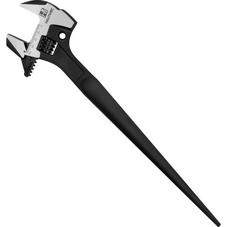 Clé à molette réglable de 40,6 cm, clé à molette multifonction 4 en 1, clé et marteau, mâchoire extra large jusqu'à 41 mm, échelle métrique et SAE, finition oxyde, pour garage, atelier (1/5)