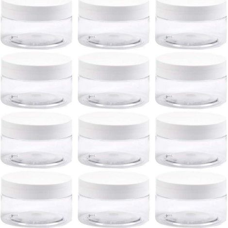 12x 100ml/80g Transparente Mini Dosen mit Deckel - Kosmetik Creme Behälter & DIY (1/5)