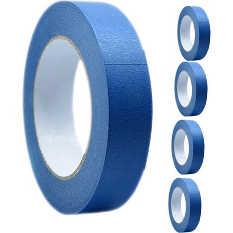 5 rouleaux de ruban de masquage pour peinture. Ruban adhésif polyvalent pour projets de décoration DIY. Maintien fiable des bords. (1/5)