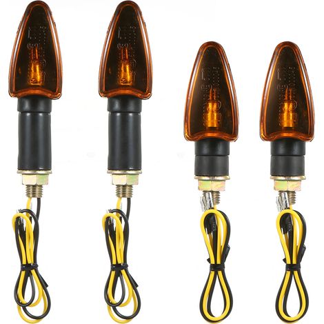 GARRYFIZH 4 Pièces Ampoule Clignotant Ambre pour Motocyclette 12V - Feux Indicateurs de Direction Avant et Arrière - Remplacer Standard, Facile à Installer (1/5)