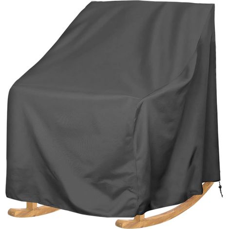 Housse pour Chaise Berçante D'extérieur, Bâche De Chaise à Bascule Simple De Terrasse avec Cordon De Serrage, Imperméable, 210D Oxford Noir 70 83 99cm (1/5)
