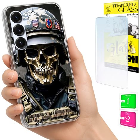 Custodia per Samsung Galaxy S25 FE, cover fotografica, cover posteriore + vetro 9H (1/5)