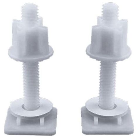 Juego de 2 tornillos de plástico para asiento de inodoro - Fijación para la mayoría de asientos de inodoro - Reparación de baño (1/5)