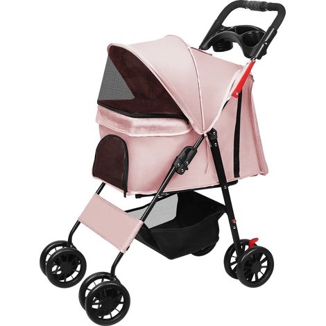 Trasportino per cani, pieghevole, interno confortevole, rosa (1/2)