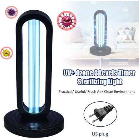 Lampe à ozone UV+ 254 nm, 38 W, 220 V CA, avec minuterie, télécommande et 3 niveaux de minuterie réglables. (1/5)