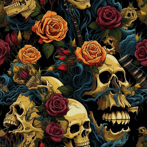 Tela decorativa para exteriores Oxford - Motivo de calavera I DX4567 (1/5)