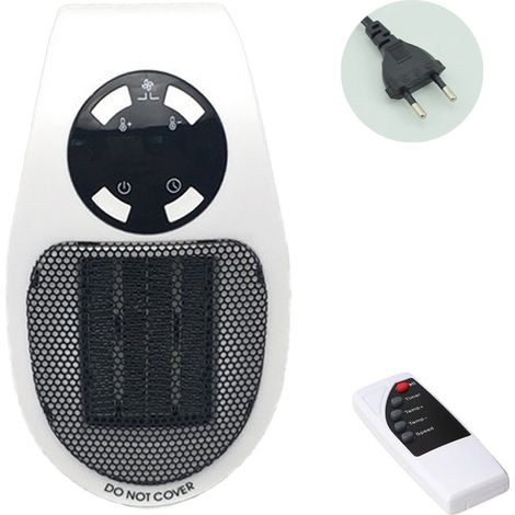 Calefactor de pared programable con mando a distancia: radiador eléctrico compacto y silencioso para dormitorio u oficina. (1/5)