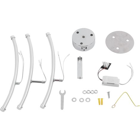 LED incurvé en aluminium argenté 3 lampes à lumière chaude (1/5)