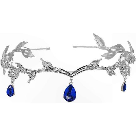 Strass-Blatt-Tiara für Damen, Vintage-Haarreif aus Legierung, Retro-Brautkrone, Kristall-Prinzessinnen-Haarschmuck, elegantes Brautschmuck-Set (1/5)