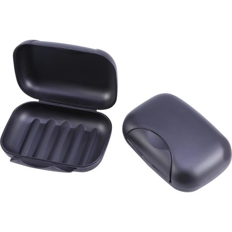 Portable Soap Dish Black Airtight Soap Box Durable PP
