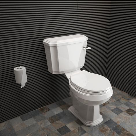 Bathroom Traditional Victorian style Close Coupled Toilet Ceramic White WC (1/5)