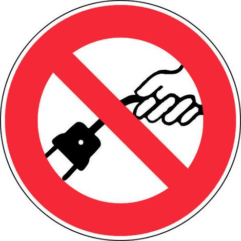 Panneau Interdiction de tirer sur le cable - Rigide Ø80mm - 4021058