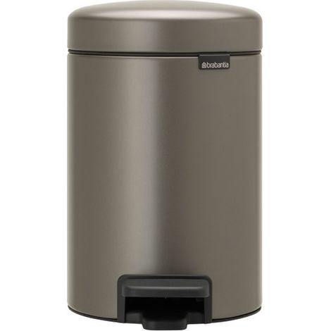 poubelle à pédale 3 l platinium - new icon - brabantia