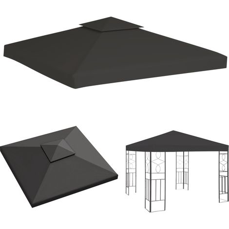 SWANEW Tetto di ricambio per gazebo a pergola 3x3M in antracite 150g/m2 Tetto per tenda da ricevimento (1/5)