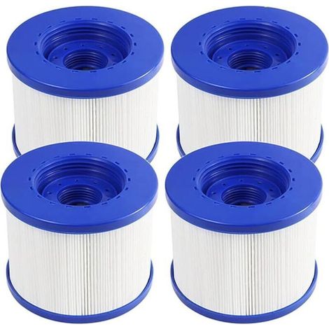 Swimming Pool Filter 4 Pack Replacement，104mm Screw Inflatable Screw Filter Cartridge，for Clever Spa + Aquaparx + Aqua Spa + Costway + All Seasons + GoPlus + Wido and Others (1/4)