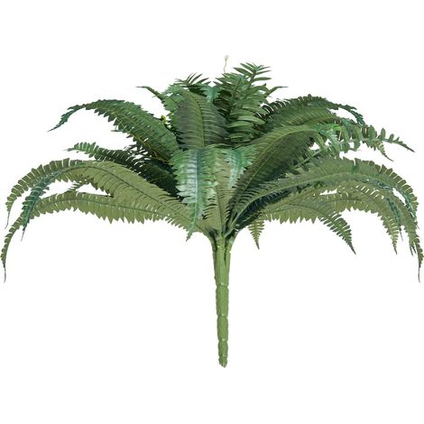 Fougères Artificielles 2 Pièces, Étalement Naturel 43-47 cm, Grandes Fougères de Boston Suspendues, Plante Fausse pour Décor Mural, 50 Branches, Sans Pot (Décoration Intérieure et Bureau) (1/5)