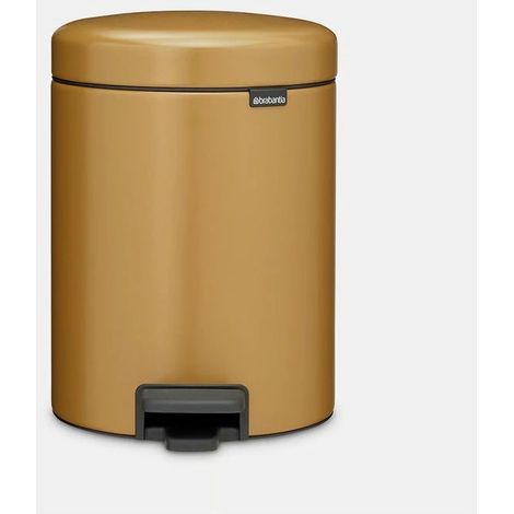 Brabantia 32168000 NewIcon Pedaalemmer 5 litri con cestino interno e coperchio anti-odore Warm Brass
