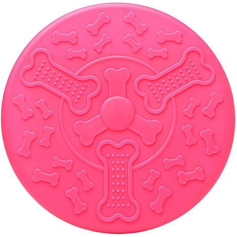 Frisbee En Caoutchouc Souple Pour Chien - Frisbee De Couleur Vive Pour Montre Pour Chien (Dètre 18 Cm, Rose) (1/4)