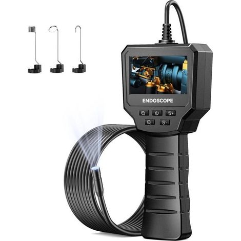 2,4 Pouces, 480P Caméra Endoscopique avec 6 LED Réglables, Endoscope Numérique Caméra Etanche IP67 de 8 mm, Câble Semi Rigide 5M (1/3)