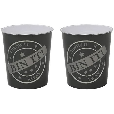 Small Bin It Waste Paper Bin, Dark Grey, Set of 2 (1/4)