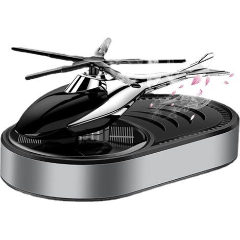 Pot de senteur solaire de voiture-énergie solaire-rotation hélicoptère design diffuseur d'aromathérapie pour huiles essentielles, rotation voiture diffuseur de parfum ornement,Argent (1/3)