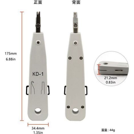 Outil De Sertissage - Pour Câbles Réseau Et Téléphoniques - Panneau De Brassage Et Cadre Inclus - Kit Complet Avec Pince Et Couteau - 1 Pièce (1/5)