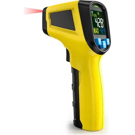 Termómetro infrarrojo industrial portátil, pirómetro infrarrojo sin contacto con pantalla LCD, rango de temperatura de 400 a 600 grados, termómetro multifuncional. (1/5)