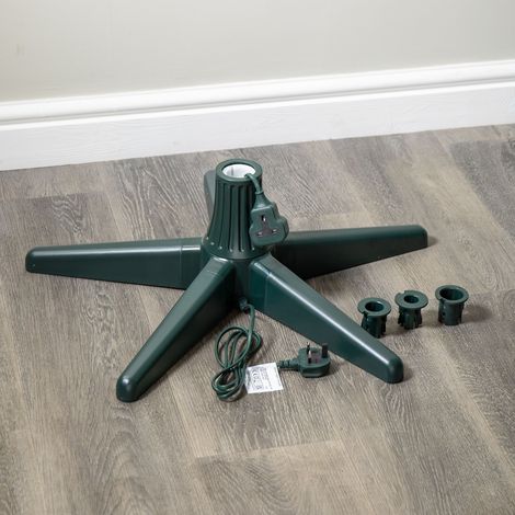 20cm x 65cm Green Rotating Christmas Tree Stand for 2.4m Max Tree Height (1/5)